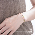 Simple Jewelry S925 Sterling Silver Colorful Ball Stone Bangle Bracelet